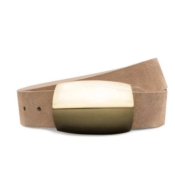 L'AGENCE Milou Suede Belt In Cappuccino, M - Picture 3 of 16